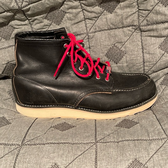 RED WING Boots Heritage Lace-Up Harness Leather Black Mens US 10.5 UK 9.5/44 USA